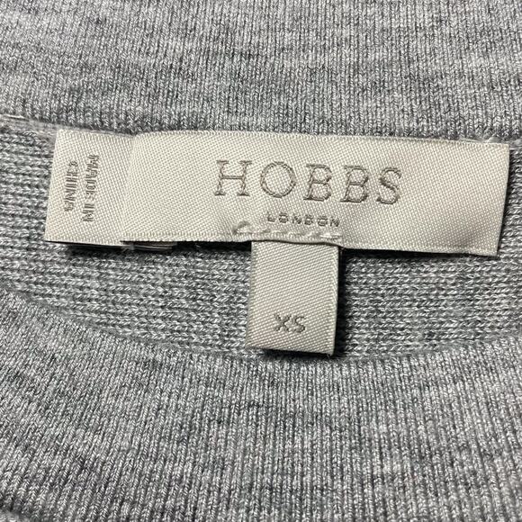 Hobbs London Long Sleeve Top Bell Sleeves Flared Hem Gray Viscose Wool - Size XS - Picture 4 of 8